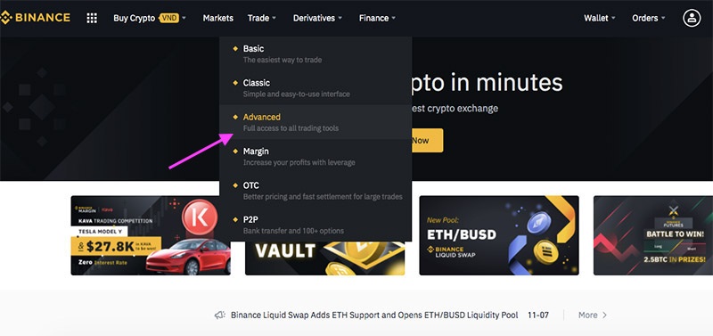 Hướng dẫn trade coin qua Spot trên sàn Binance cho người mới bắt đầu